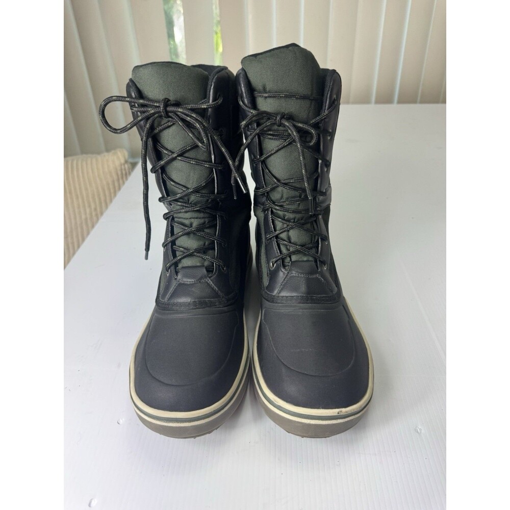 Weather Spirits Women’s Size 12 Black Green Lace Up Winter Snow Boots
